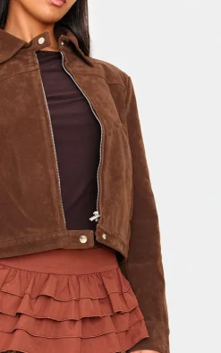 PrettyLittleThing Winter Coats & Jackets*Brushed Faux Suede Seam Detail Jacket