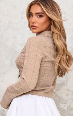 PrettyLittleThing Shirts*Check Fitted Buckle Detail Shirt