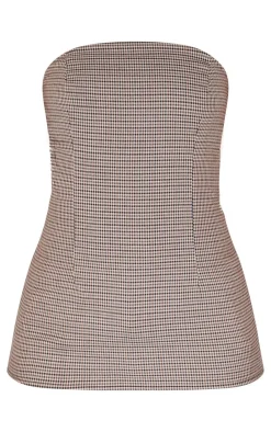 PrettyLittleThing Sleeveless Tops*Check Longline Bandeau