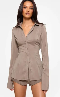 PrettyLittleThing Shirts*Chiffon Fitted Shirt