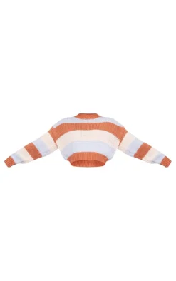 PrettyLittleThing Sweaters*Chunky Striped Knit Cropped Sweater