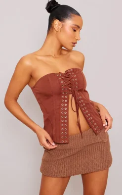 PrettyLittleThing Corsets*Contrast Front Eyelet Lace Up Corset