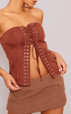 PrettyLittleThing Corsets*Contrast Front Eyelet Lace Up Corset