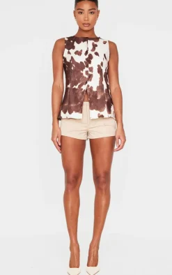 Cow Print Longline Bengaline Vest-PrettyLittleThing Hot