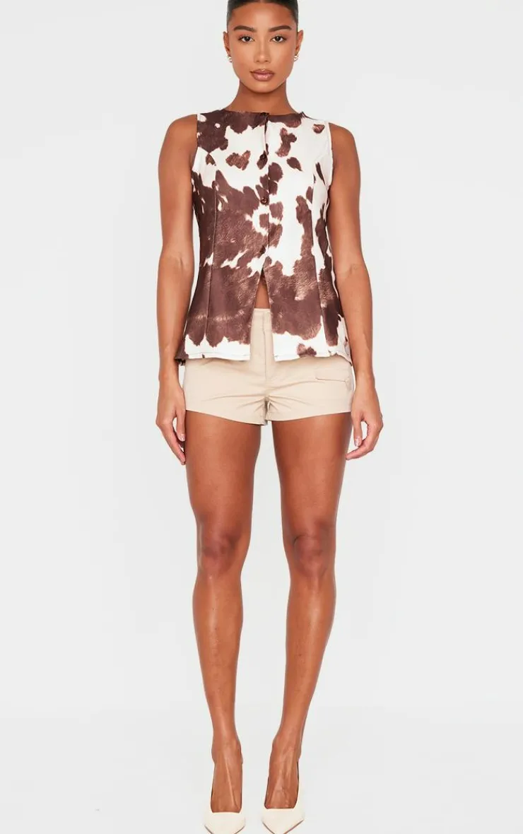 Cow Print Longline Bengaline Vest-PrettyLittleThing Hot