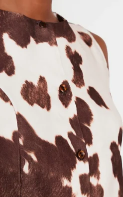 Cow Print Longline Bengaline Vest-PrettyLittleThing Hot