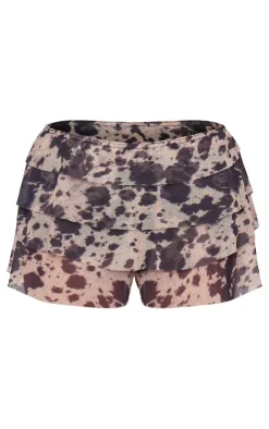 Cow Print Mesh Bloomer Shorts-PrettyLittleThing