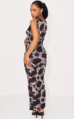 Cow Print Mesh Maxi Dress-PrettyLittleThing Best