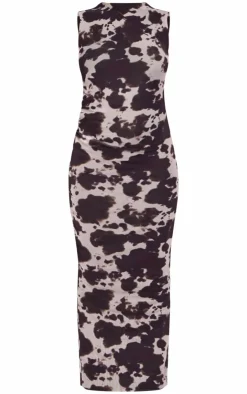 Cow Print Mesh Maxi Dress-PrettyLittleThing Best