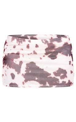 Cow Printed Lined Mesh Mini Skirt-PrettyLittleThing Online