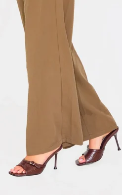 PrettyLittleThing Mules*Croc PU Square Toe Gold Buckle High Stiletto Heeled Mules