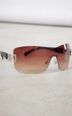 PrettyLittleThing Visor Sunglasses*Cut Out Detail Curved Visor Sunglasses