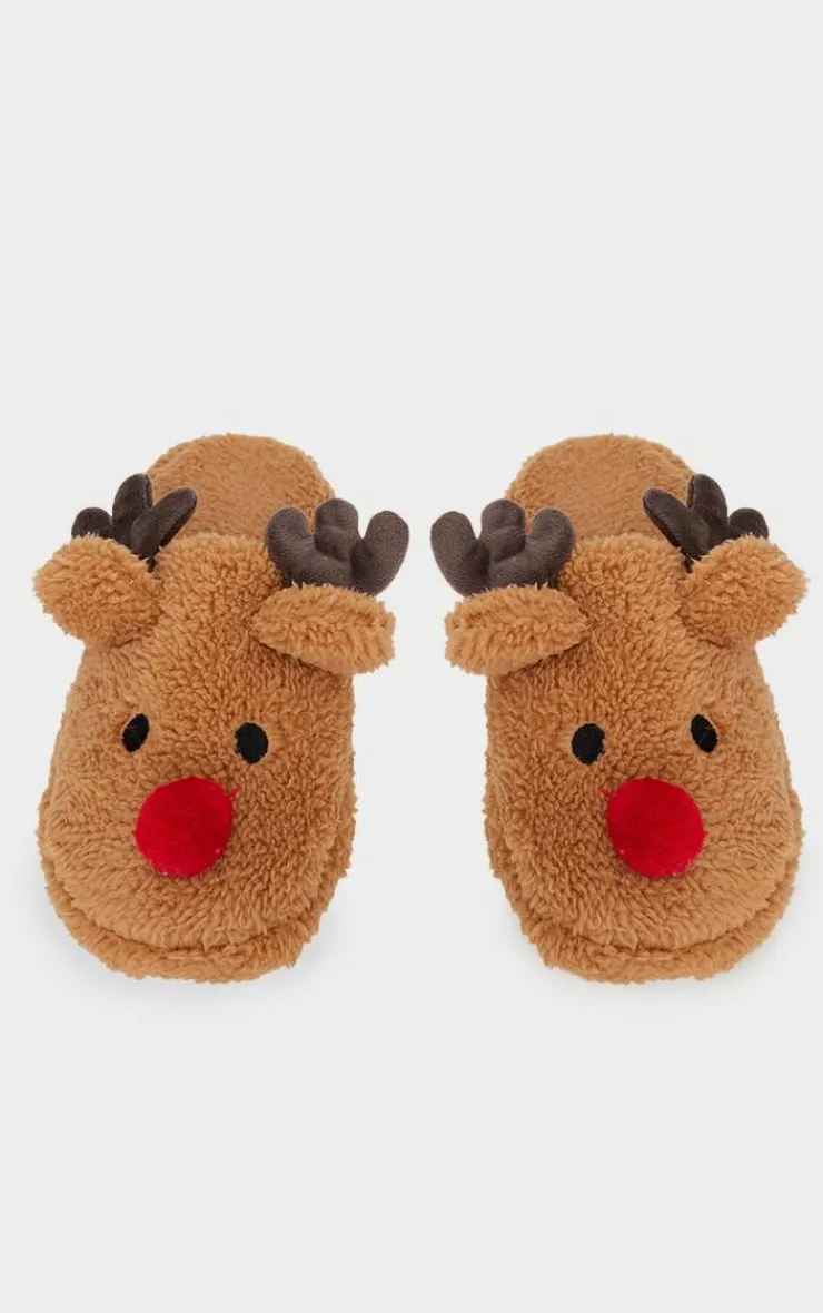 PrettyLittleThing Christmas Gifts*3D Reindeer Mule Slippers
