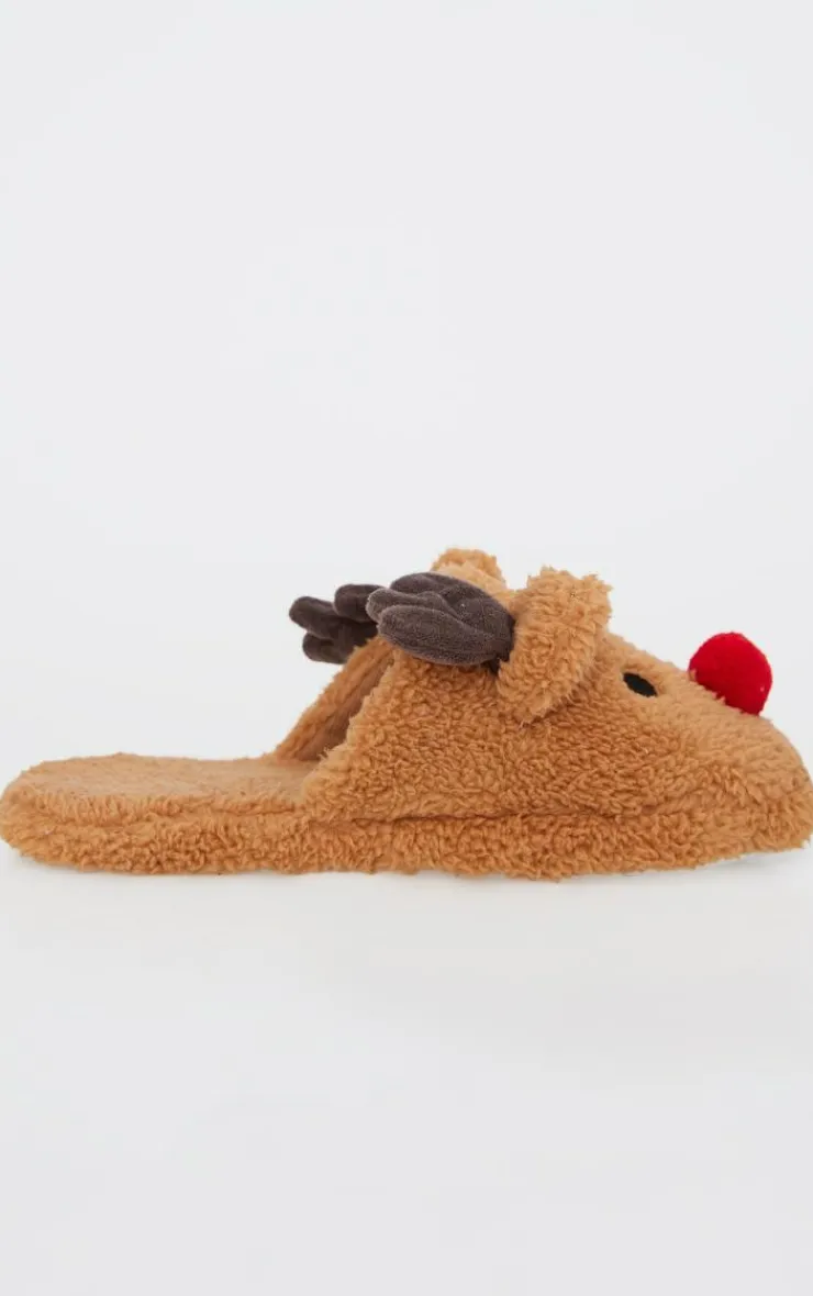 PrettyLittleThing Christmas Gifts*3D Reindeer Mule Slippers