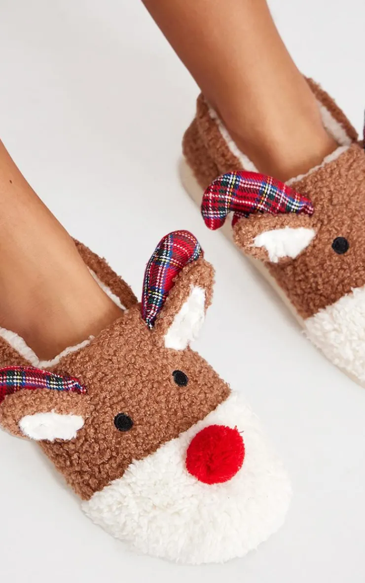 PrettyLittleThing Christmas Gifts*3D Reindeer Slippers