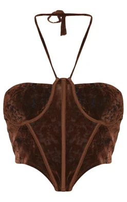 PrettyLittleThing Corsets*Devore Boned Halterneck Corset
