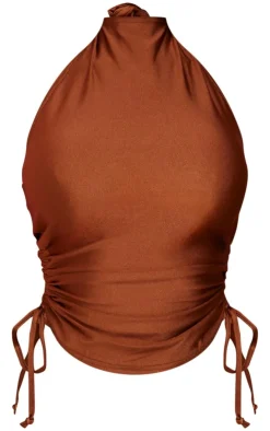 Disco Slinky High Neck Backless Top-PrettyLittleThing Online
