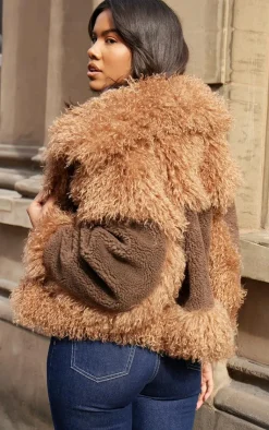 PrettyLittleThing Aviator Jackets*Faux Fur Contrast Teddy Aviator Jacket
