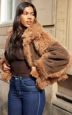 PrettyLittleThing Aviator Jackets*Faux Fur Contrast Teddy Aviator Jacket