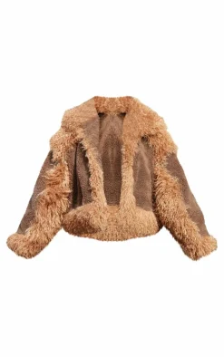 PrettyLittleThing Aviator Jackets*Faux Fur Contrast Teddy Aviator Jacket