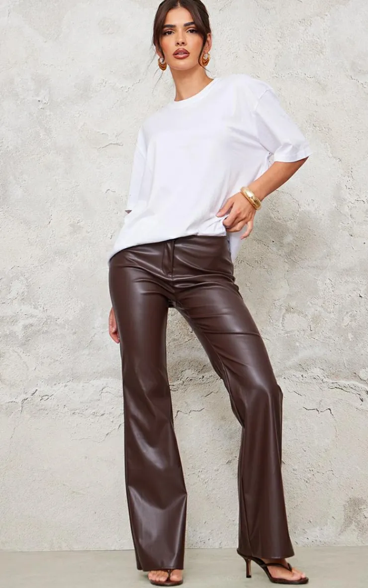 Faux Leather Low Rise Straight Leg Pants-PrettyLittleThing Hot