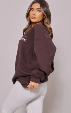Brown Haute Couture Print Sweatshirt
