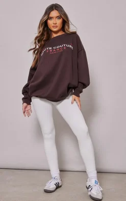 Brown Haute Couture Print Sweatshirt