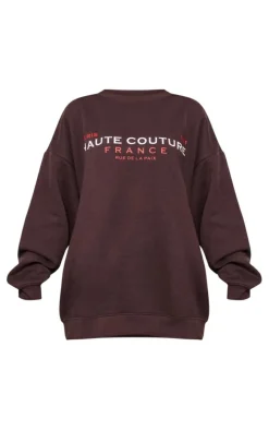 Brown Haute Couture Print Sweatshirt