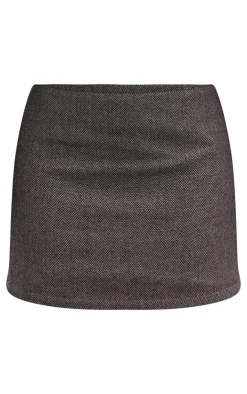 Best PrettyLittleThing Herringbone Micro Mini Skirt Brown
