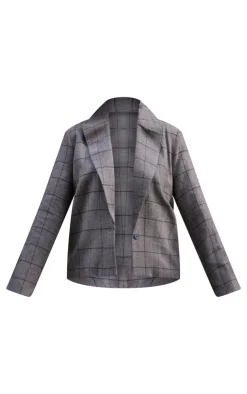 Best PrettyLittleThing Herringbone Oversized Blazer Brown