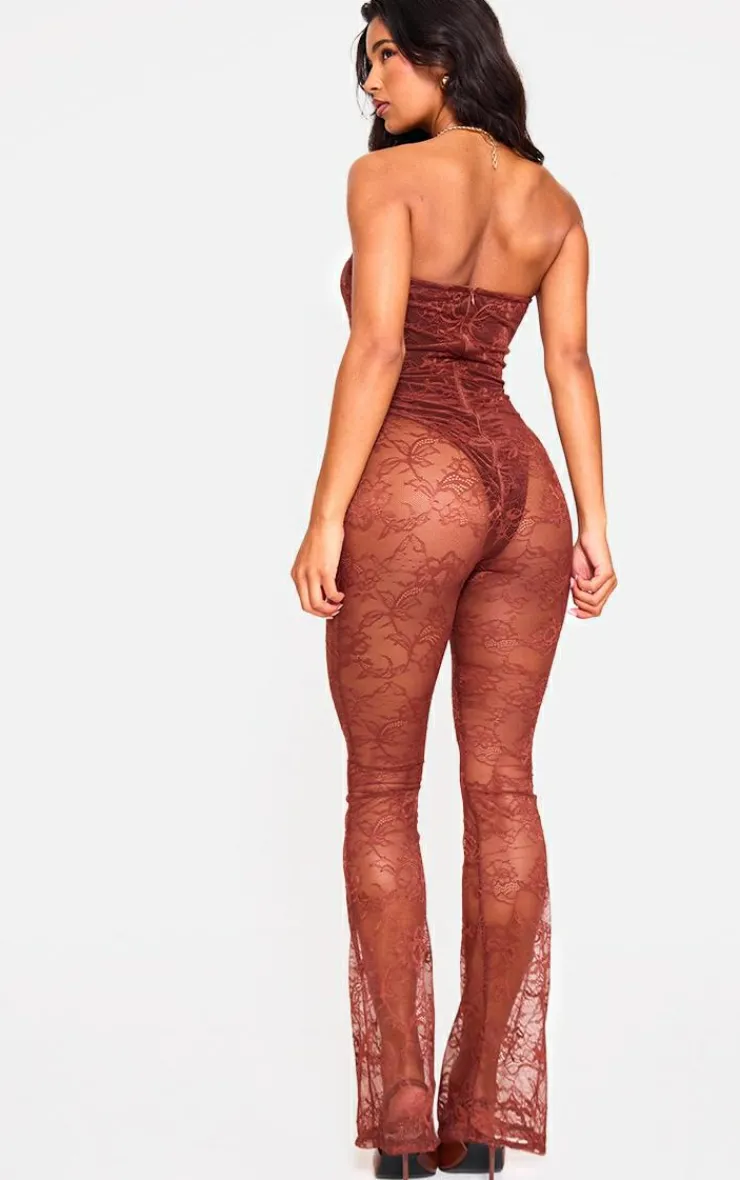 Lace Bodysuit Detail Bandeau Jumpsuit-PrettyLittleThing Outlet