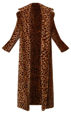 PrettyLittleThing Faux Fur Coats*Leopard Faux Fur Maxi Coat