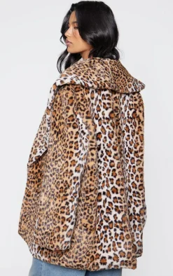 PrettyLittleThing Faux Fur Coats*Leopard Faux Fur Midi Coat