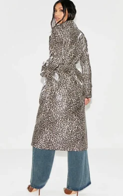 PrettyLittleThing Faux Leather Jackets*Leopard Faux Leather Coat