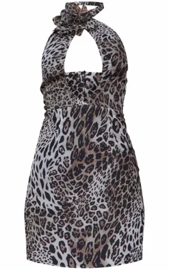 Leopard Print Cut Out Bodycon Dress-PrettyLittleThing Hot
