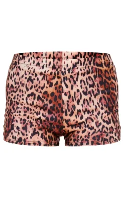 Outlet PrettyLittleThing Leopard Print Hotpants Brown