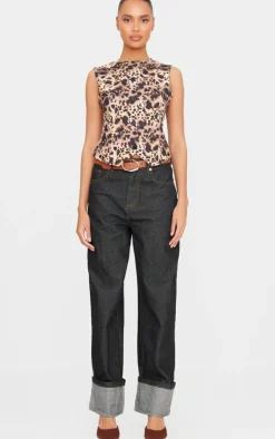 PrettyLittleThing Sleeveless Tops*Leopard Print Longline Vest