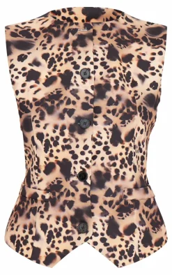 PrettyLittleThing Sleeveless Tops*Leopard Print Longline Vest
