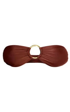 Brown O Ring High Leg Bikini Bottoms