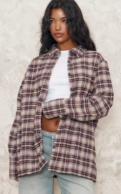 PrettyLittleThing Shirts*Oversized Flannel Shirt