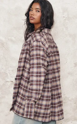 PrettyLittleThing Shirts*Oversized Flannel Shirt