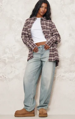 PrettyLittleThing Shirts*Oversized Flannel Shirt
