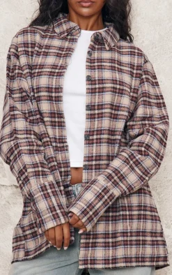 PrettyLittleThing Shirts*Oversized Flannel Shirt