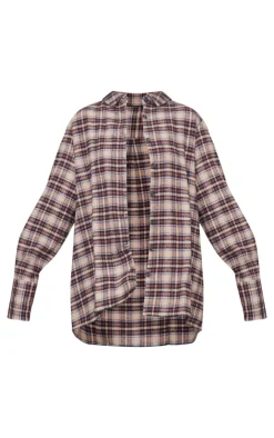 PrettyLittleThing Shirts*Oversized Flannel Shirt