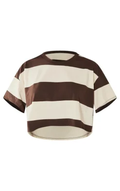 PrettyLittleThing T-Shirts*Oversized Striped Crop Top
