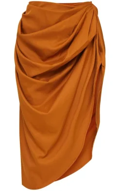 Ruched Side Midi Skirt-PrettyLittleThing