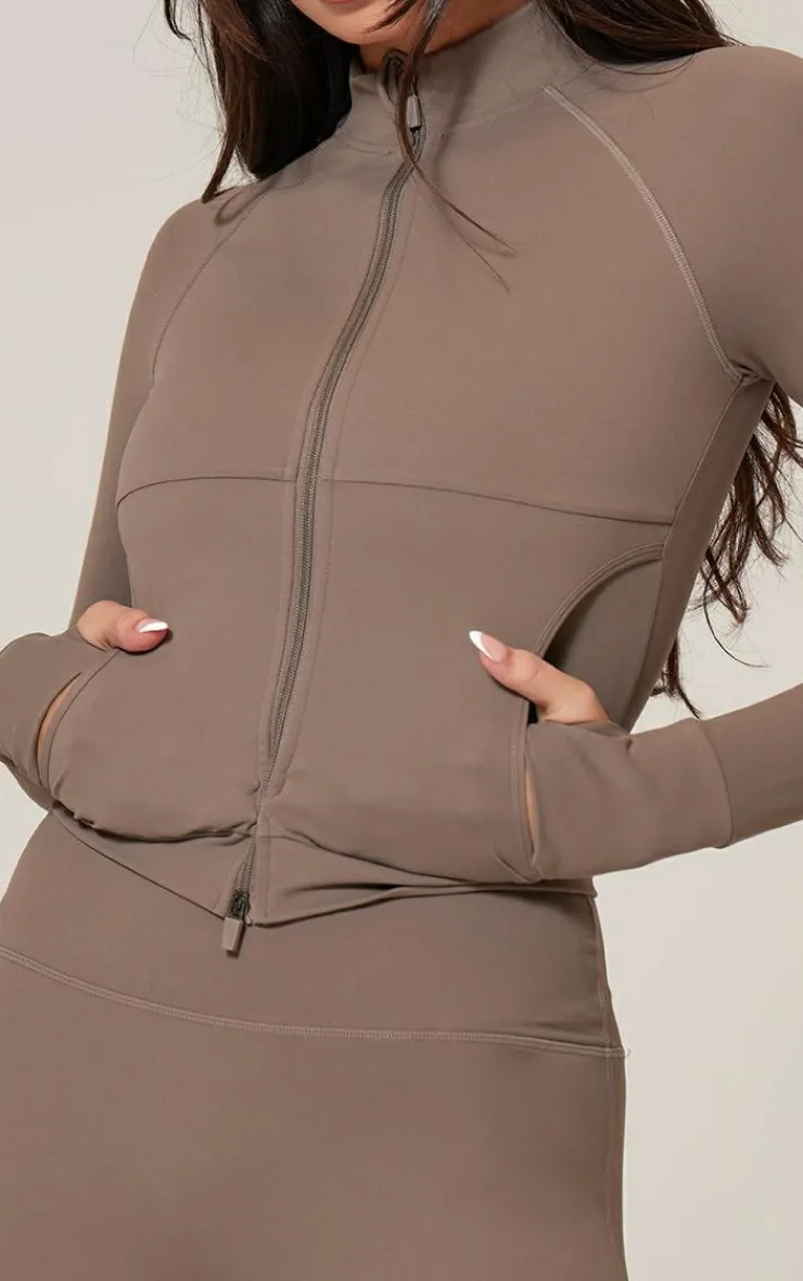 PrettyLittleThing Athletic Jackets*Sculpt Pocket Front Double Zip Up Jacket