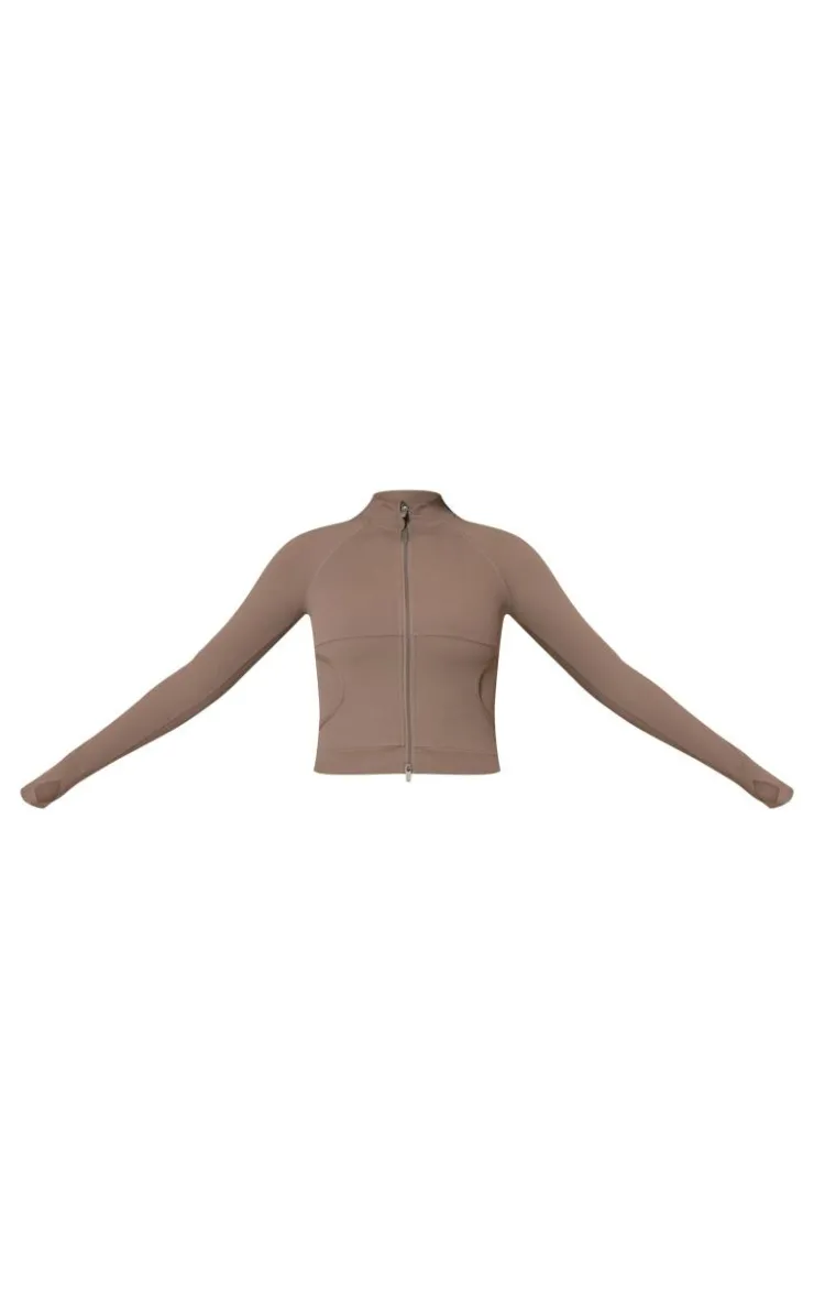 PrettyLittleThing Athletic Jackets*Sculpt Pocket Front Double Zip Up Jacket