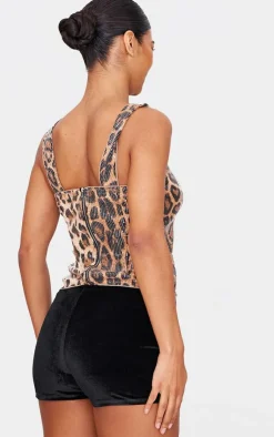 PrettyLittleThing Corsets*Sequin Leopard Print Corset