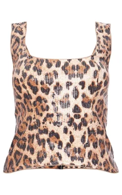 PrettyLittleThing Corsets*Sequin Leopard Print Corset